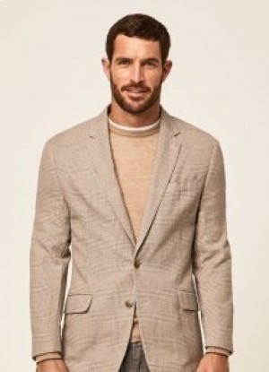  Blazer da uomo in cotone principe di Galles Hackett grigio marrone
