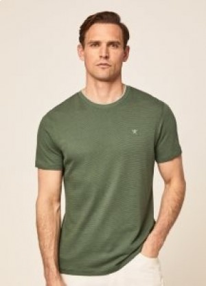  T-shirt da uomo Hackett Trimmed verde oliva