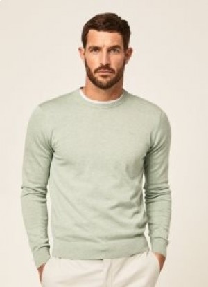  Maglione con colletto arrotondato Hackett Maglieria da uomo verde