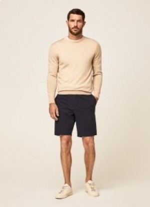  Hackett Slim Fit Seesucker Pantaloncini Uomo Italia Blu Navy