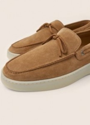  Mocassini in pelle scamosciata Hackett Uomo Marrone