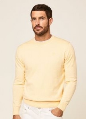  Maglione con colletto arrotondato Hackett Uomo Maglieria Giallo chiaro