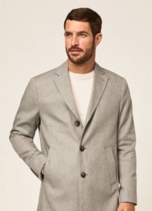  Hackett Loose-cut Overcoat Giacche da uomo Grigio chiaro