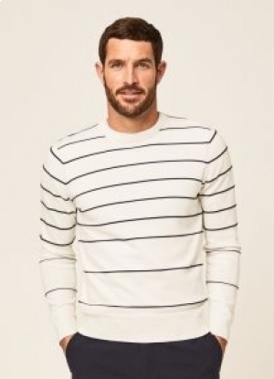  Hackett Knitwear Maglione a righe Uomo Bianco Blu Navy