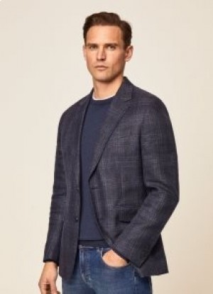 Blazer da uomo Hackett Check blu navy