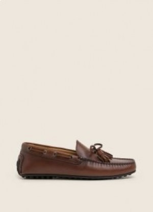 Hackett leren driver loafers heren casual schoenen bruin