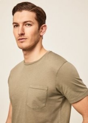  Hackett Garment Dyed Heren T-shirt Khaki