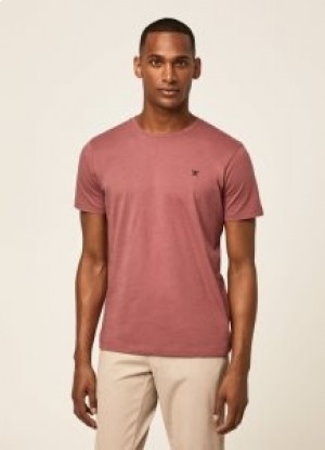  Hackett Basic Geborduurd Logo Heren T-shirt Roze