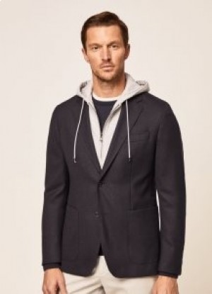  Blazers Hackett Blazer Met Capuchon Heren Marineblauw