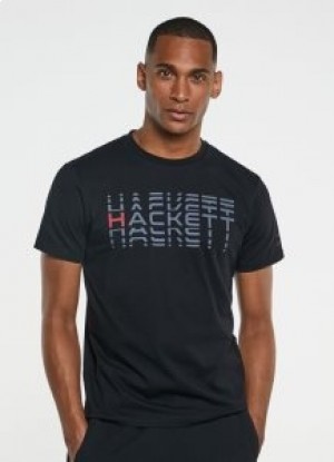  Hackett Printed Logo Miesten T-paita Musta
