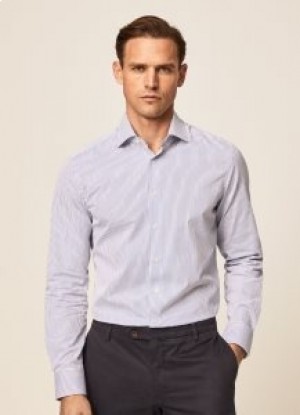  Hackett Slim Fit Gingham Shirts Miesten Valkoinen Sininen