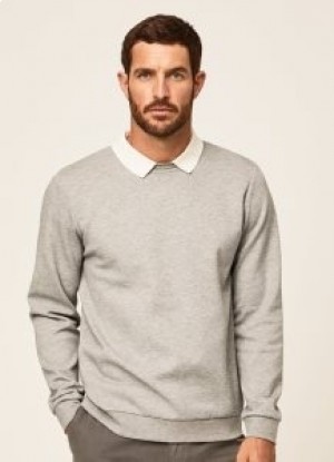  Hackett Polo Neck Neck Miesten villapaidat vaaleanharmaa
