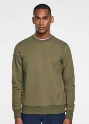  Hackett Crew Neck -logopusero Miesten villapaidat oliivinvihreä