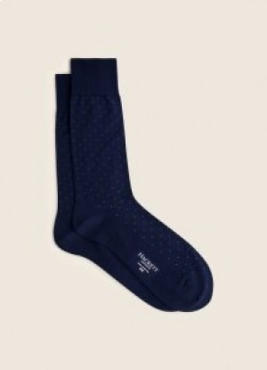  Hackett Polka-piste Print Sukat Miesten Tummansininen Valkoinen