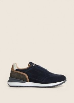  Hackett Combined Suede Sneakers Ανδρικά παπούτσια Casual Navy Blue