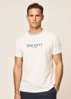  Ανδρικό μπλουζάκι Hackett Heritage Classic λευκό