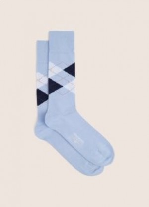  Ανδρικές κάλτσες Hackett Diamond Print Blue Navy