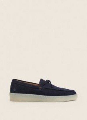  Hackett Suede Loafers Men Navy Blue