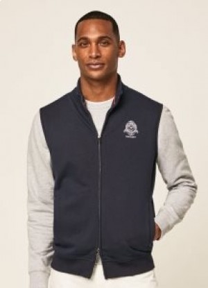  Hackett Heritage Cotton Gilet Men Navy Blue