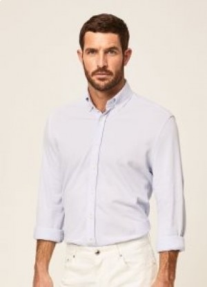  Hackett Slim Fit Pique Cotton férfi ingek kék