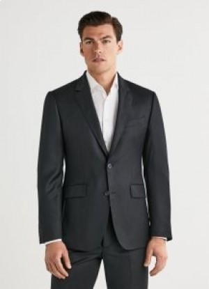  Blazer Hackett În țesătură italiană Costume negre pentru bărbați