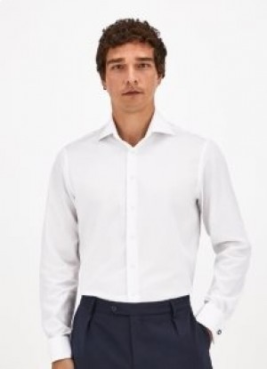  Hackett Classic Fit Cotton Poplin Herrskjortor Vit