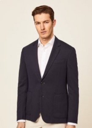 Hackett Knit Blazers för män Marinblå