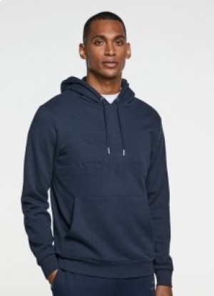  Hackett Amr Logo Hoodie Marinblå sweatshirts för män