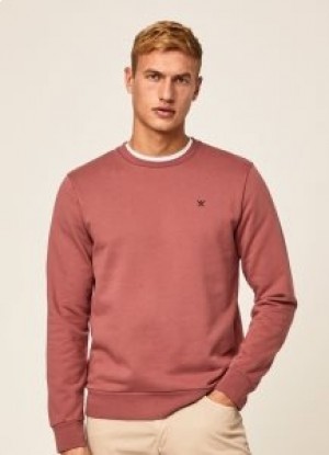  Hackett Kabartmalı Mürettebat Yaka Logolu Kazak Erkek Sweatshirt Pembe