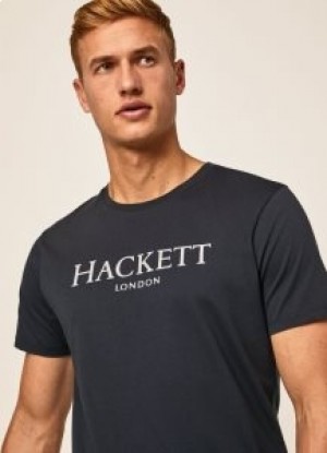  Hackett Logotrykt T-skjorte for menn Marineblå
