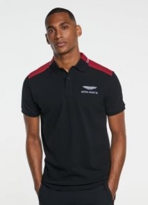 Hackett Amr Classic Fit Short Sleeve Polo Shirt Men Black