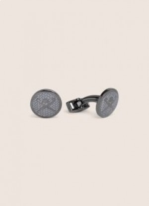 Hackett Cufflinks With Umbrella Logo Button Men's Cufflinks Grey