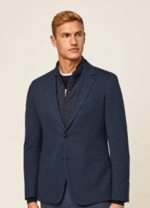 Hackett Blazer With Detachable Waistcoat Men's Blue Blazers