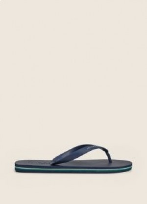 Hackett Logo Men's Flip Flops Navy Blue