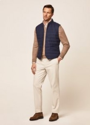 Hackett Linen Cotton Vest Men Navy Blue
