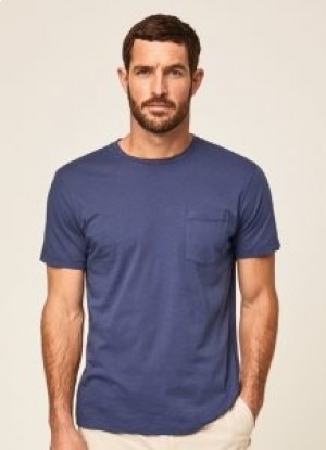 Hackett Garment Dyed Men's T-Shirt Navy Blue