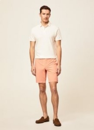 Hackett Slim Fit USA Shorts Cotton Linen Men Coral
