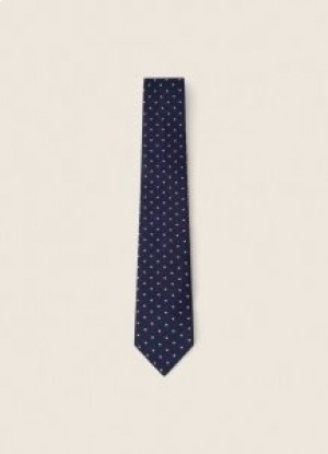 Hackett Polka-dots Print Men's Ties Navy Blue