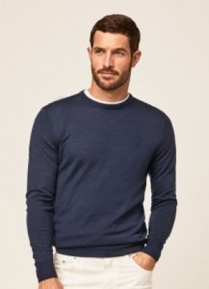 Hackett Merino Wool Men's Jumper Knitwear Navy
