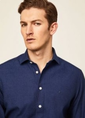  Jeans Hackett Slim Fit Denim Shirt Pánska námornícka modrá