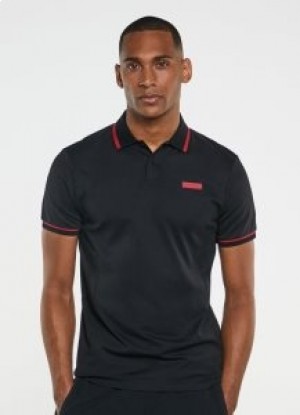  Pánska polokošeľa Hackett Slim Fit Sport s krátkym rukávom čierna
