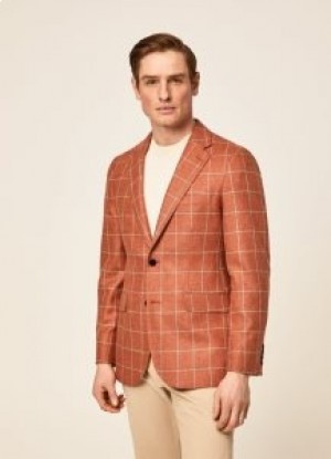  Blazers masculinos de seda Hackett Wool Coral Khaki