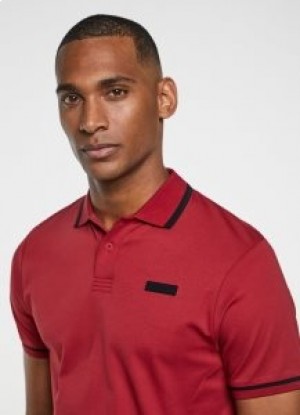  Hackett Slim Fit Sport Camisa Polo Manga Curta Masculina Vermelha
