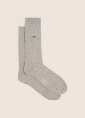  Meias masculinas Hackett com logotipo contrastante cinza marrom