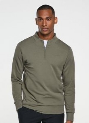  Hackett Suéter com gola zipada masculino verde oliva