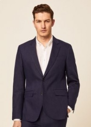  Hackett Elastic Linen Ternos Masculinos Azul Marinho