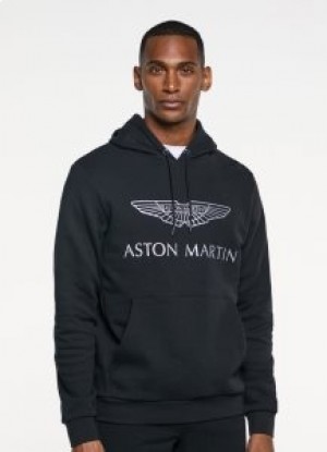 Moletom com capuz e logotipo Hackett Amr masculino preto