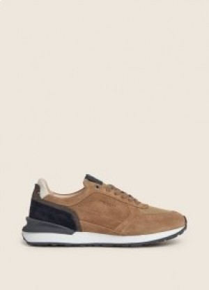  Sapatos casuais Hackett Combined Suede Sneakers Masculino Marrom