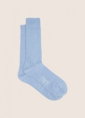  Hackett Meias de Algodão Ribbed Masculinas Azul