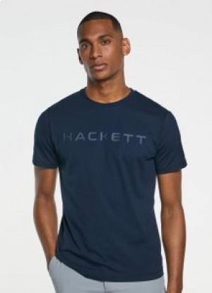 T-shirt basique en coton Hackett pour homme, bleu marine